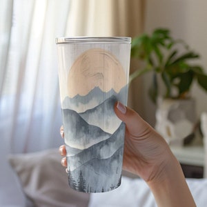 Nature Mountain Landscape 20oz Tumbler  Pine Trees Tumbler National Park Tumbler Nature Hiking Lover