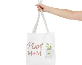 Plant Mom Einkaufstasche | Perfekt für Pflanzenliebhaber, umweltfreundliches Einkaufen, Muttertagsgeschenk, Gartenzubehör und Blumenmuster