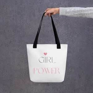 Girl Power Tragetasche, Geschenk für Chef, Girly Schriftzug Umhängetasche, Motivationszitat, Teen Girl Tasche