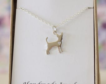 Chihuahua Charm Necklace, Friendship Gift, Sterling Silver, Bestie Gift, Dog Charm, Animal Lover, Chihuahua Love Charm, Thank you card