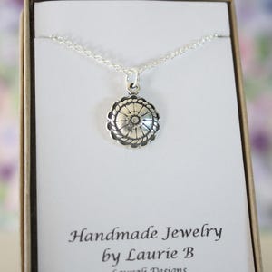 Concho Charm Necklace, Friendship Gift, Sterling Silver, Bestie Gift, Western Charm Necklace, Thank you card