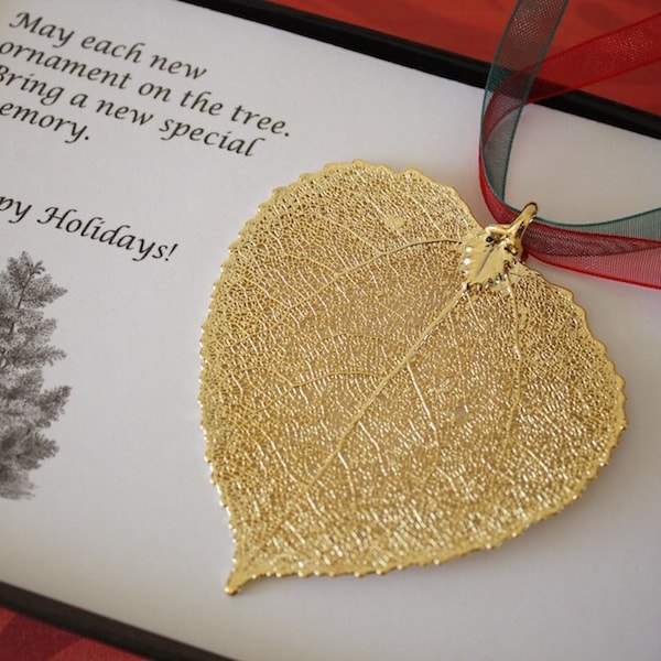 Aspen Leaf Ornament Gold, Aspen Leaf, Aspen Leaf Extra Large, Ornament Gift, Christmas Card