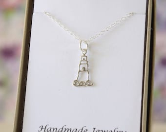 Vuurtoren bedelketting, vriendschapscadeau, sterlingzilver, cadeau bestie, vuurtoren, bedankkaart, natuur, delicate vuurtorenzilver