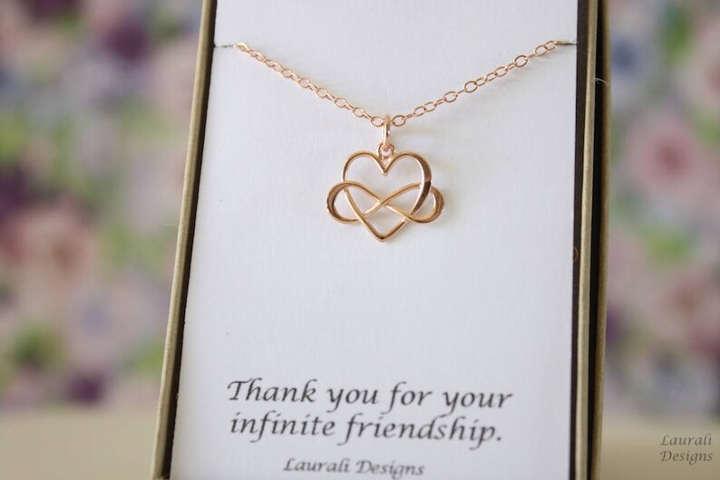 Best Friend Rose Gold Infinity Necklace BFF Infinite Etsy