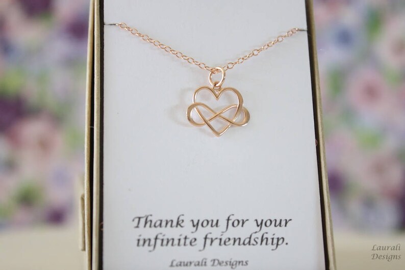 Best Friend Rose Gold Infinity Necklace BFF Infinite Etsy