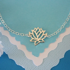 Lotus Anklet, Silver Anklet, Yoga Bracelet, Lotus Flower, Karma Anklet, Sterling Silver bild 1