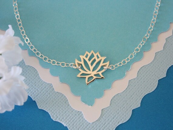Lotus Anklet,  Silver Anklet, Yoga Bracelet, Lotus Flower, Karma Anklet, Sterling Silver