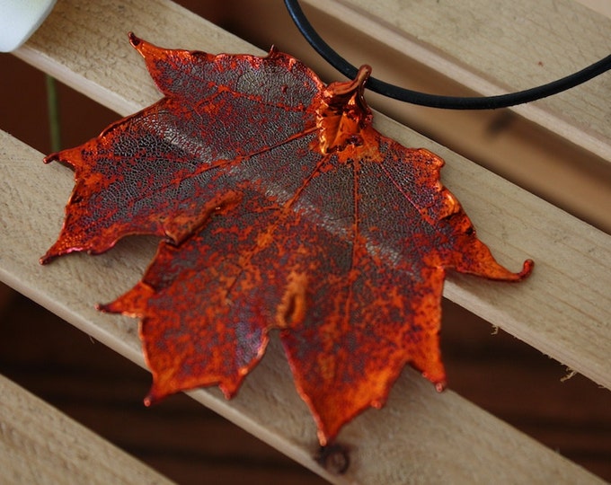 Copper Leaf Necklace Real Leaf Sugar Maple Necklace Copper Etsy