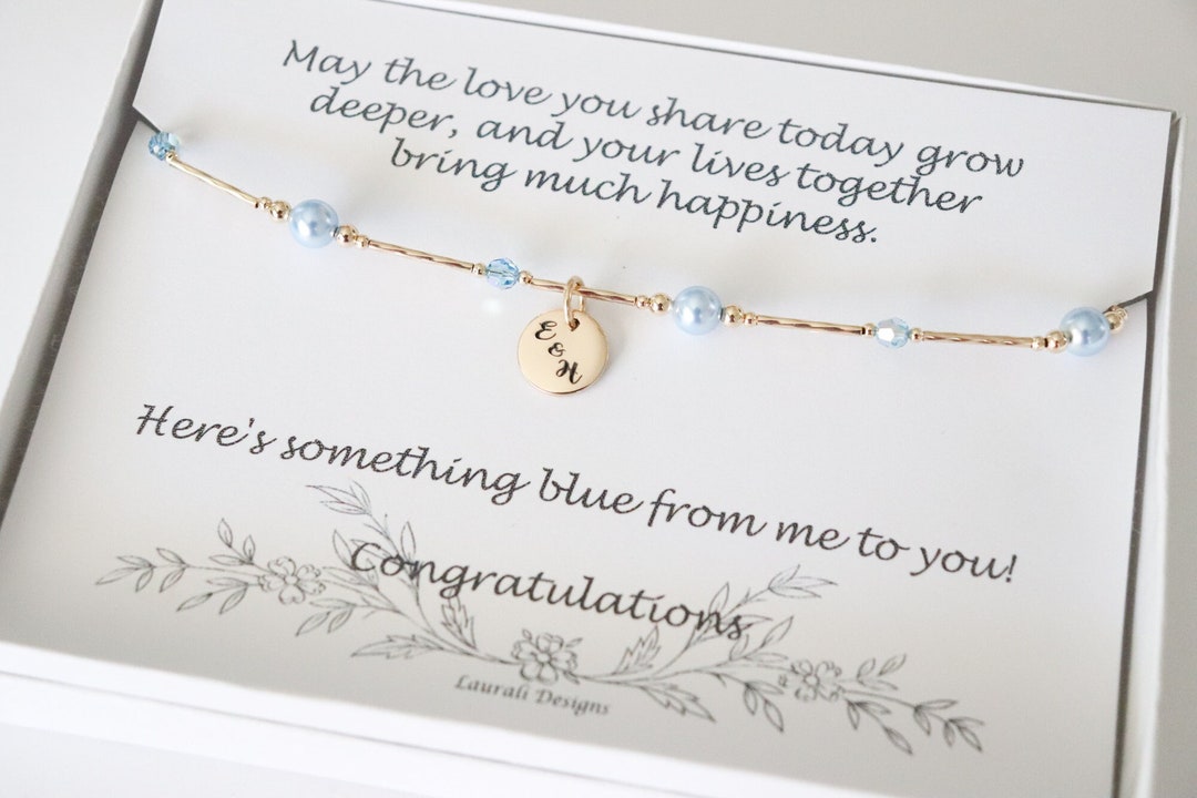 Something Blue Gold Anklet, Bride Gift, Created With Swarovski ...