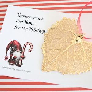 Blatt Ornament Gold, echtes Cottonwood Blatt, Blattgold extra groß, Ornament Geschenk, Weihnachtskarte, Kupferblatt, Baumschmuck, Hochzeit, Herz