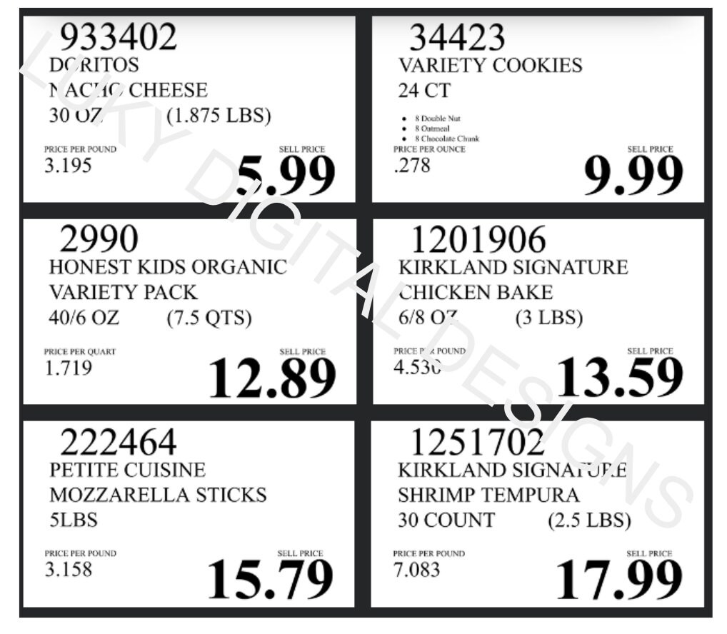 Costco Item Signs   Customizable Sign Canva Template Etsy