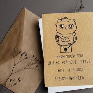 Kraftpapier Klappkarte‚Eule’ zum Geburtstag (inkl Umschlag), nachhaltig, recycled paper