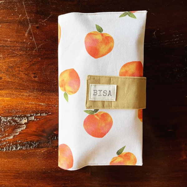 Diaper Clutch Peaches Personalized Baby Shower Gift