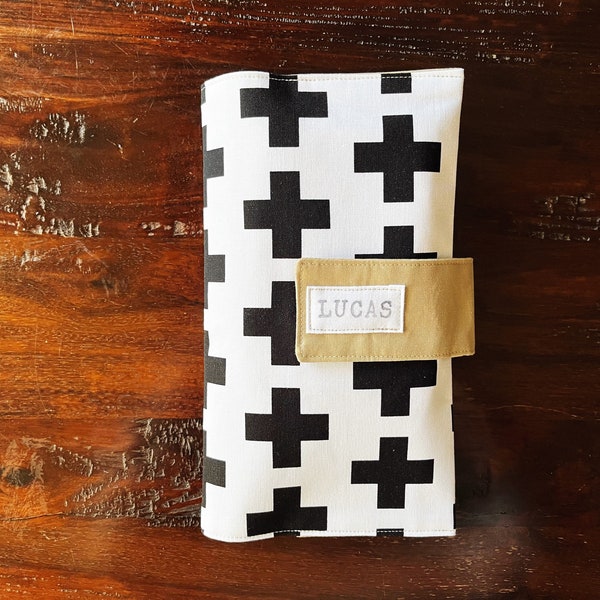 Bolso de mano para pañales con diseño de cruz suiza, regalo personalizado para baby shower