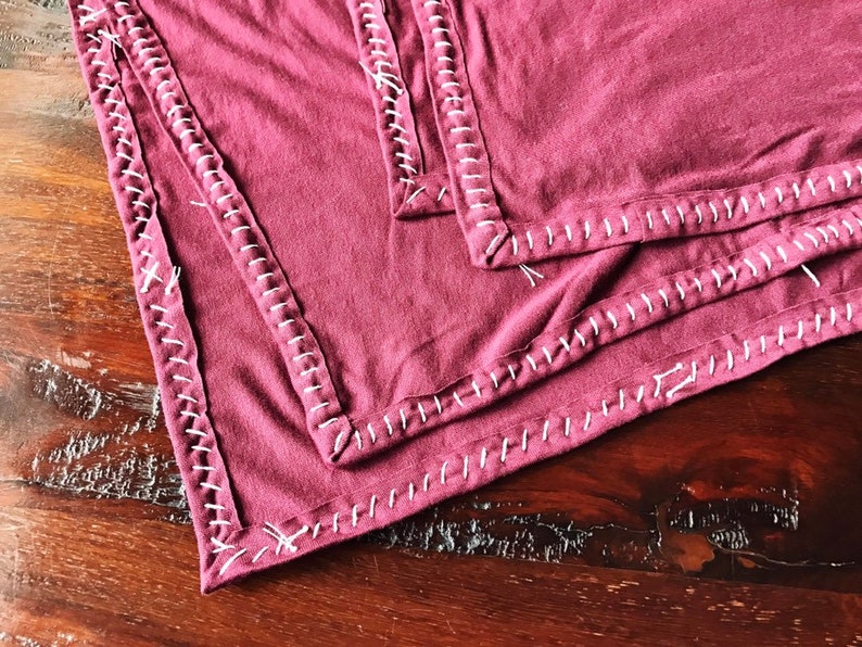 Hand Sewn Maroon Jersey Knit Baby Blanket Etsy