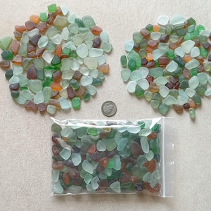 100 Pieces Genuine Greek Sea Glass, Surf Tumbled Colorful Craft Supplies