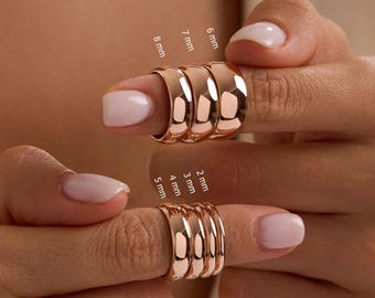 14K Rose Gold Classic Dome Wedding Band: Comfort Fit Ring, 2mm-8mm