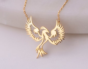 Phoenix Necklace - Gold Phoenix Necklace - Rose Gold Phoenix Necklace - Silver Phoenix Necklace - Bird Necklace - Cute Phoenix Pendant