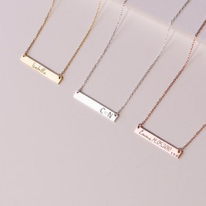Custom Name Bar Necklace-Personalized Name Necklace-Custom Name Necklace-Engraved Name Necklace-Personalized Silver Necklace Christmas Gift