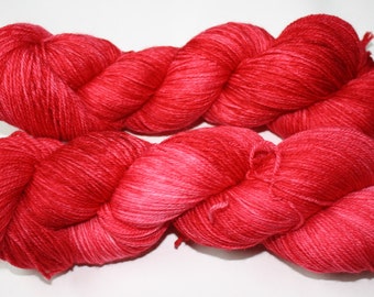 Dyed to Order - Christmas Red Hand Dyed Sock Yarn