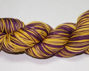 Dyed to Order - Purple and Gold Self Striping Hand Dyed Sock Yarn