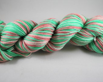 Dyed to Order - In Peach Mint Self Striping Hand Dyed Sock Yarn