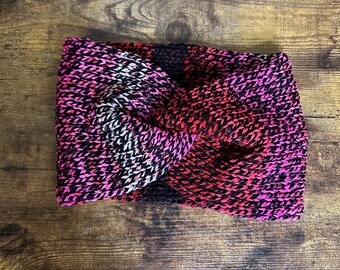 Strawberry Twist Handmade Knit Twist Ear Warmer