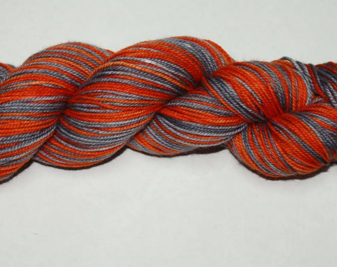 Dyed to Order - Orange and Grey Self Striping Hand Dyed Sock Yarn