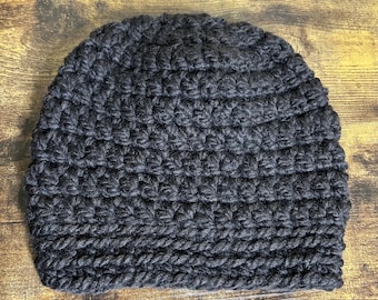 Espresso Adult Crochet Slightly Slouchy Beanie