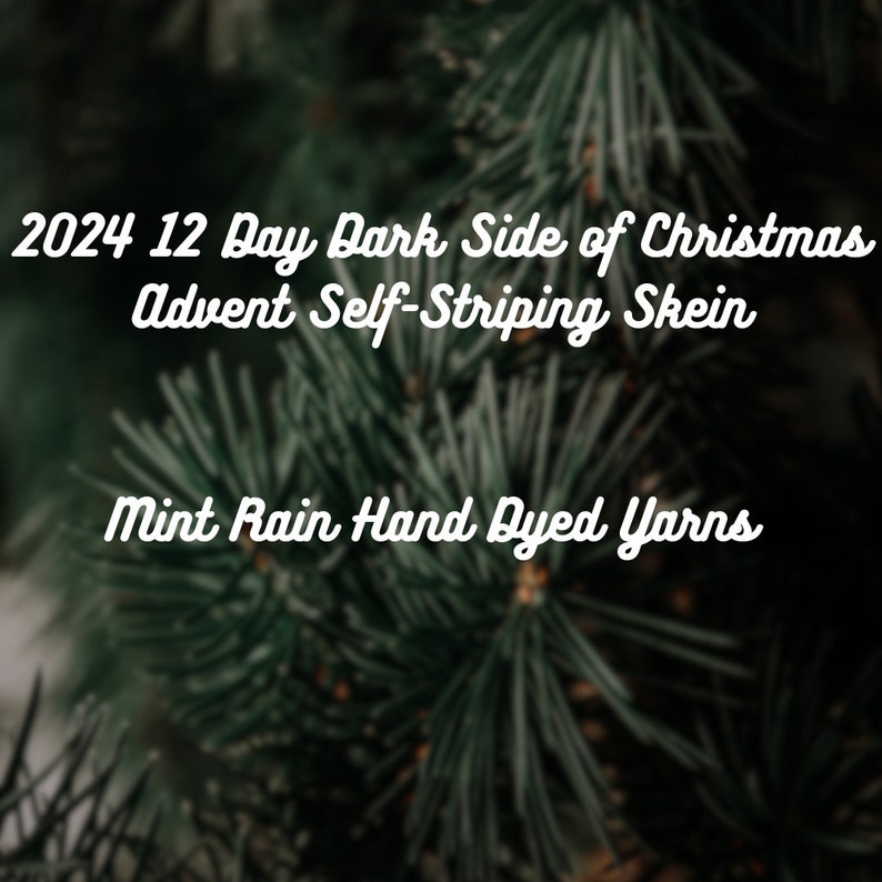 Pre-Order 2024 12 Day Dark Side of Christmas Advent Self Striping Hand Dyed Sock Yarn image 1