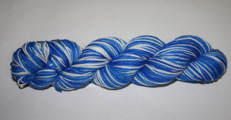 Dyed to Order Hanukkah Self Striping Hand Dyed Sock Yarn image 1