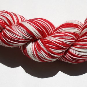 Dyed to Order Red Wings Self Striping Hand Dyed Sock Yarn image 1