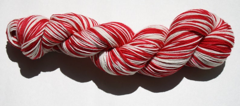 Dyed to Order Red Wings Self Striping Hand Dyed Sock Yarn image 1