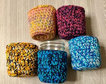 Cotton Crochet Mason Jar Cozie - Pint Size