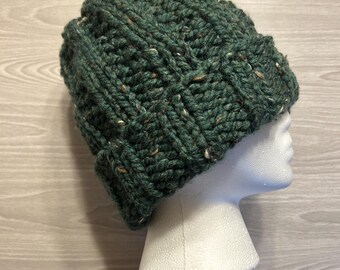 Kale Tweed Adult Cozy Knit Beanie