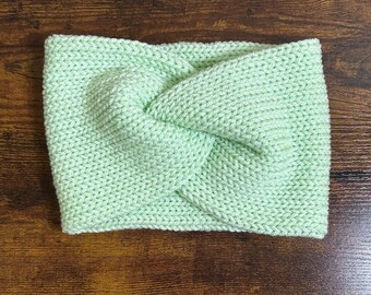 Mint Handmade Knit Twist Ear Warmer