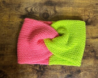 Watermelon Slime Handmade Knit Twist Ear Warmer