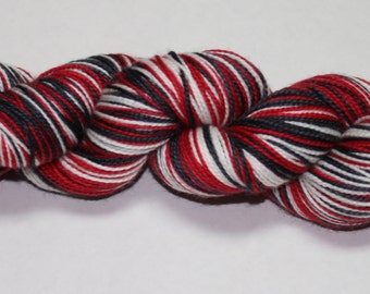 Dyed to Order - Santa's Suit Self Stirping Hand Dyed Sock Yarn