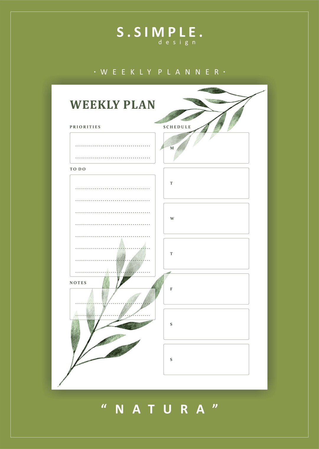 Minimal Weekly Planner Printable | A4 A5 Letter Sizes (digital Download ...