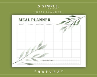 Minimal Weekly Meal Planner Printable | A4 A5 Letter Sizes (Digital Download)