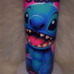 Stitch 20oz tumbler. Can be personalized.
