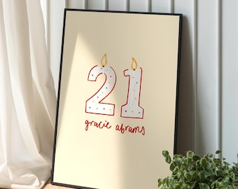 Gracie Abrams Poster - '21' | Minimalist Artist Wall Art (Digital Download)