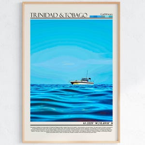 Trinidad & Tobago Karibik Poster | Karibik Wand Kunst | Karibisches Dekor