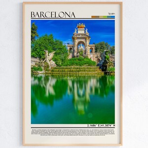 Barcelona Ciutadella Park Wandkunst | Cascada Monumental Druck | Spanien Reise Poster | Spanien Reise Geschenk