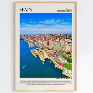 Santander Spanien Wand Kunst Druck, Küsten Stadtbild Fotografie, Nordspanien Reise Poster, Europäisches Wohndekor