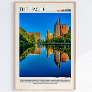 Den Haag kunst aan de muur, poster Den Haag, kunst aan de muur Den Haag, reisposter Den Haag, Nederlands kunstwerk, Europa
