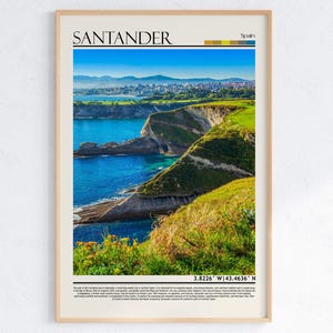 Santander Reiseposter, Santander Spanien Wandkunst, Santander Poster Druck, Santander Foto, Santander Dekor, Spanien
