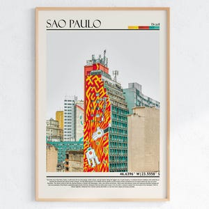 Sao Paulo Wandkunst, Sao Paulo Poster, Sao Paulo Reiseplakat, Sao Paulo Druck, Sao Paulo Kunst, Sao Paulo Poster, Brasilien
