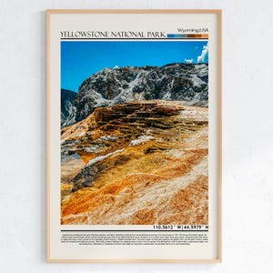Impression d'affiche du parc national de Yellowstone, art mural du parc national de Yellowstone, cadeau de voyage du parc national de Yellowstone, Wyoming/États-Unis
