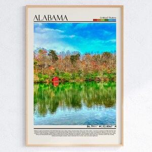 Art mural Alabama, affiche Alabama, photo Alabama, oeuvre d'art Alabama, impression affiche Alabama, Alabama/États-Unis